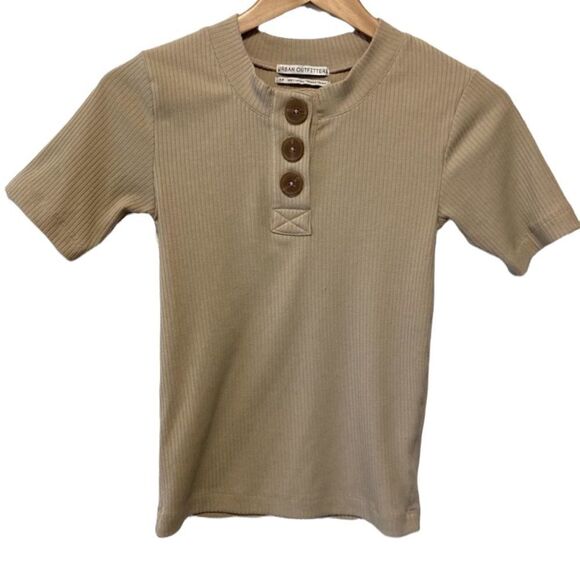 Urban Outfitters Tan Ribbed Top Small - Picture 1 of 6